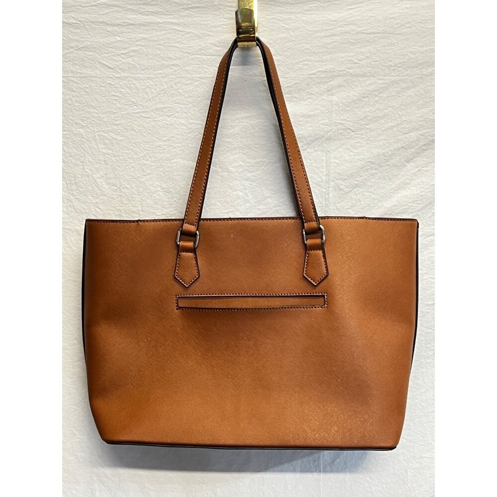 Guess L.A. Large Brown Tote Bag w Zipper & Inner Lining Pockets 11”x17” - Picture 2 of 9